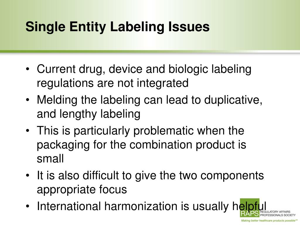 PPT Combination Products Cross Labeling and Single Entity Labeling