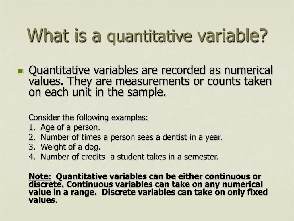 PPT Describing Quantitative Variables PowerPoint Presentation, free