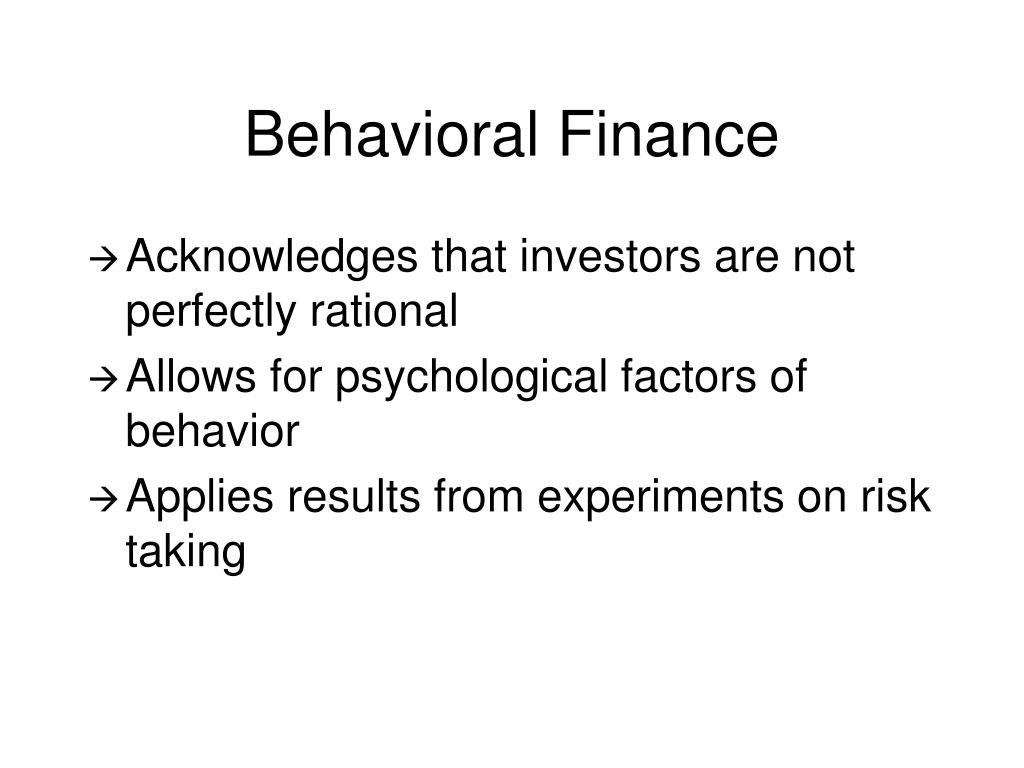 PPT Psychology and Behavioral Finance PowerPoint Presentation, free