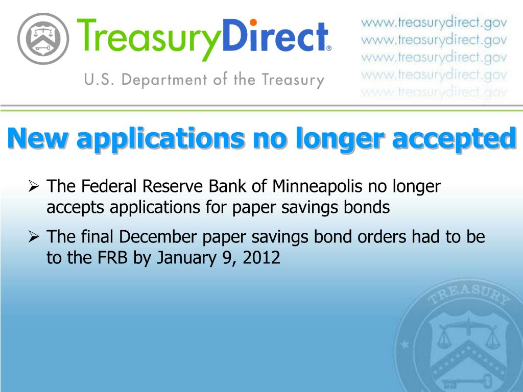 PPT End of OvertheCounter Sales of Paper U.S. Savings Bonds