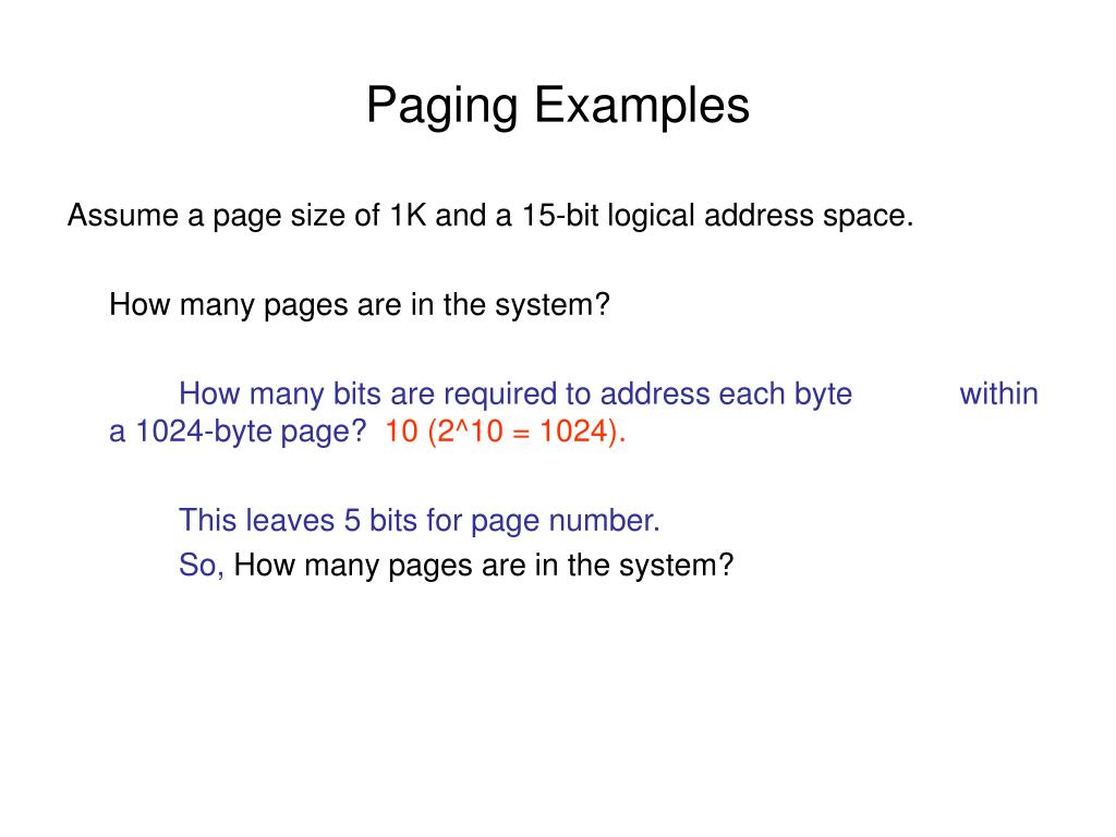 PPT Paging Examples PowerPoint Presentation, free download ID729904