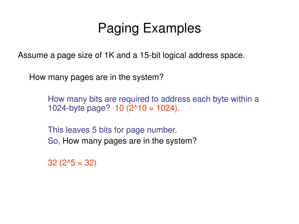 PPT Paging Examples PowerPoint Presentation, free download ID729904