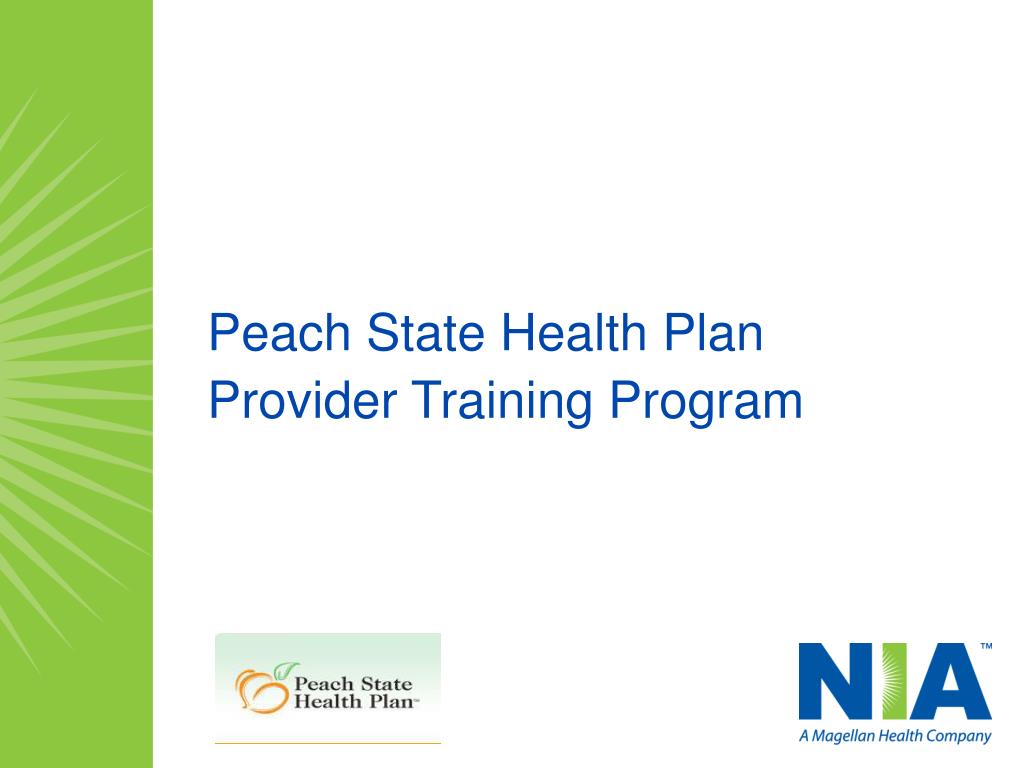PPT Peach State Health Plan Provider Training Program PowerPoint