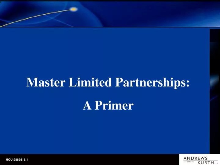 PPT Master Limited Partnerships A Primer PowerPoint Presentation