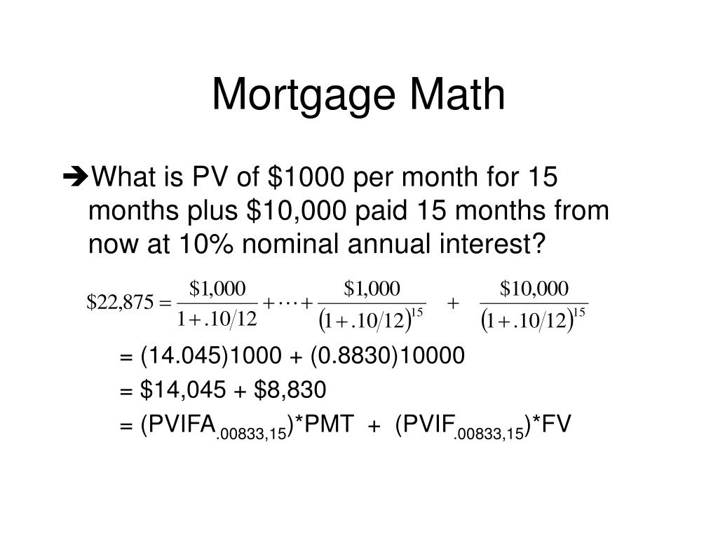 PPT Mortgage Math PowerPoint Presentation, free download ID734486