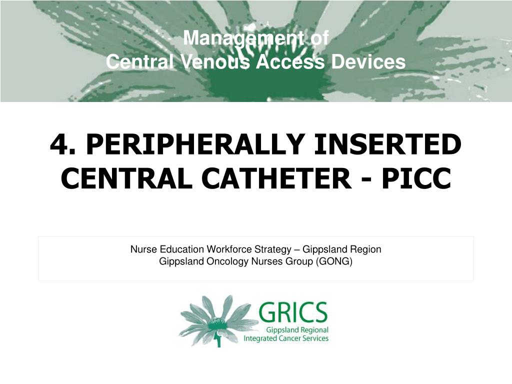 PPT 4. PERIPHERALLY INSERTED CENTRAL CATHETER PICC