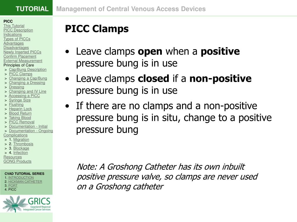 PPT 4. PERIPHERALLY INSERTED CENTRAL CATHETER PICC PowerPoint