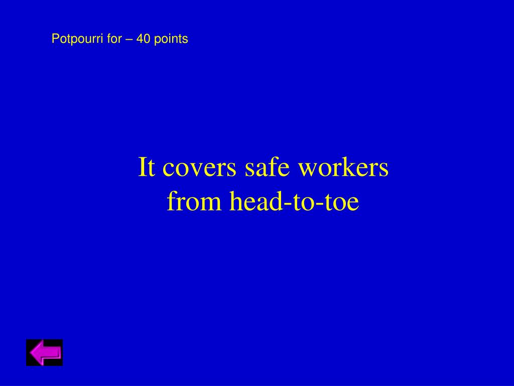 PPT Vehicle & Equipment Safety Jeopardy PowerPoint Presentation ID