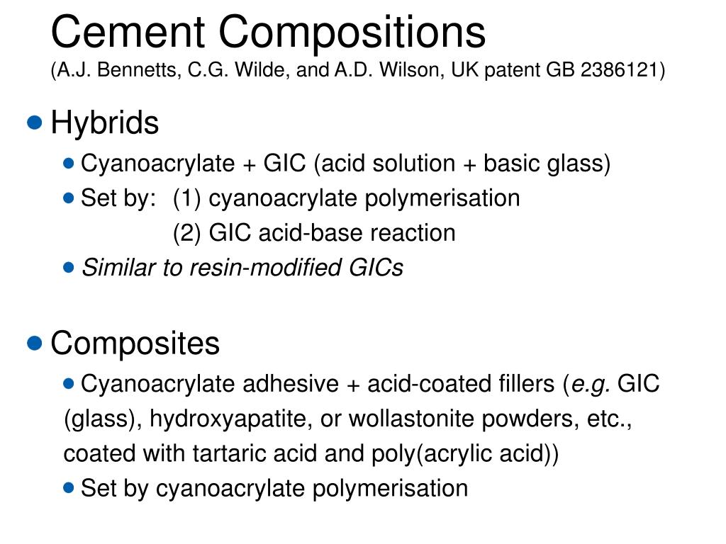 PPT Novel Dental Cements Based On Cyanoacrylates PowerPoint Presentation ID736899