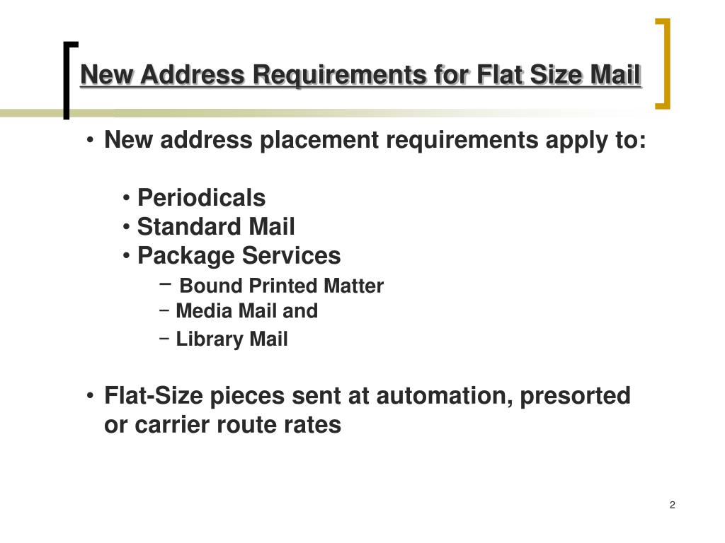 PPT USPS New Address Requirements For Automation, Presorted And