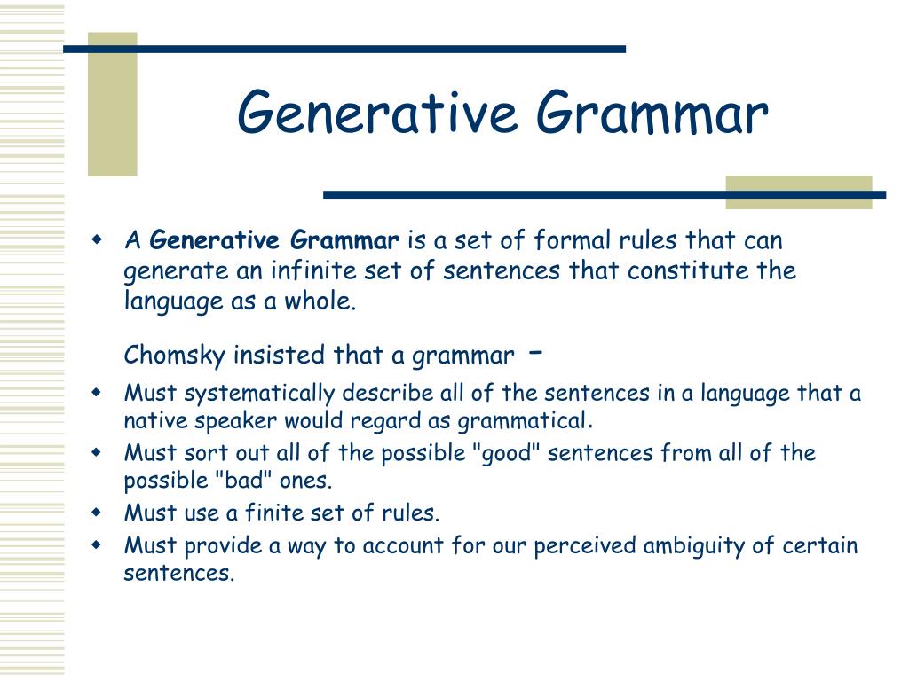 PPT Models of Generative Grammar PowerPoint Presentation, free