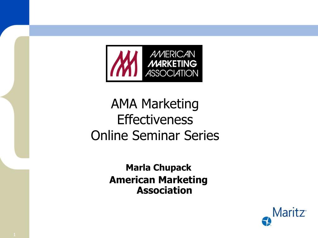 PPT AMA Marketing Effectiveness Online Seminar Series PowerPoint
