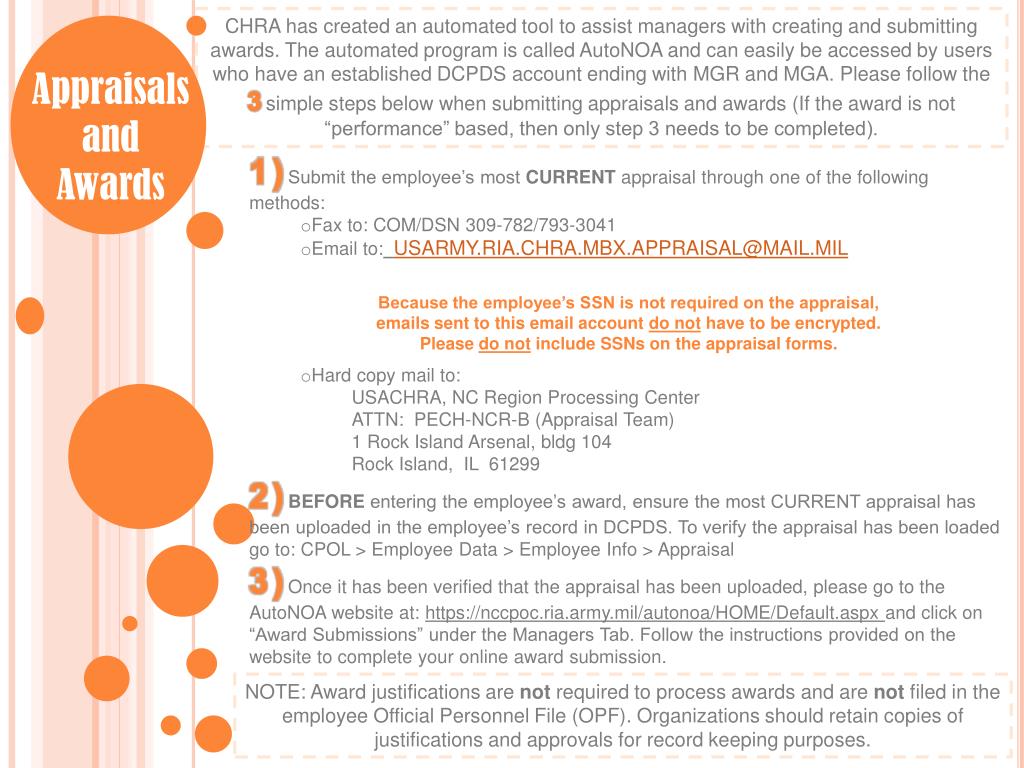 PPT 1) Submit the employee’s most CURRENT appraisal through one of