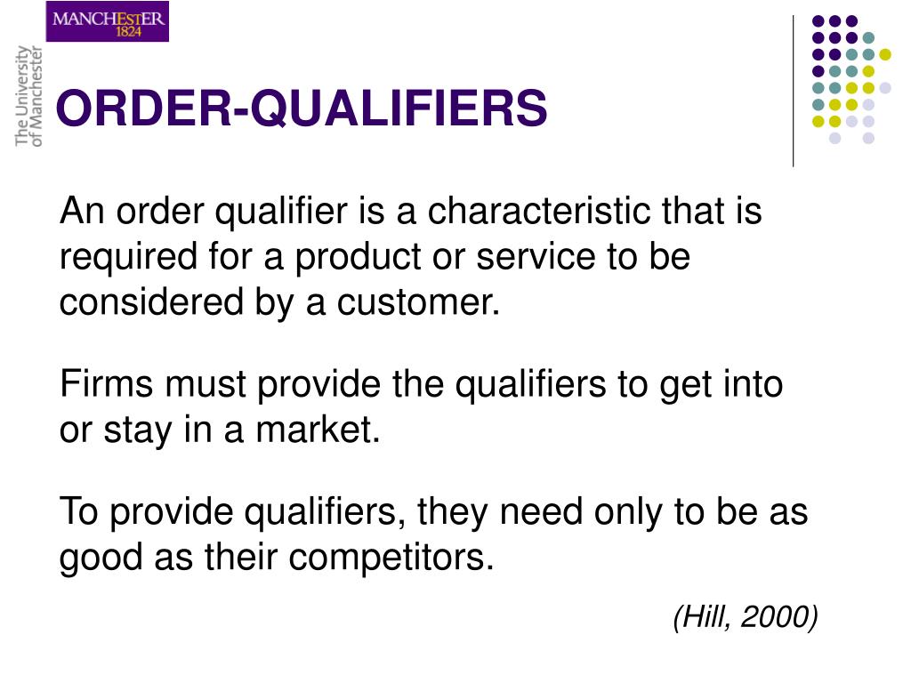 PPT ORDERWINNERS AND QUALIFIERS PowerPoint Presentation ID744255