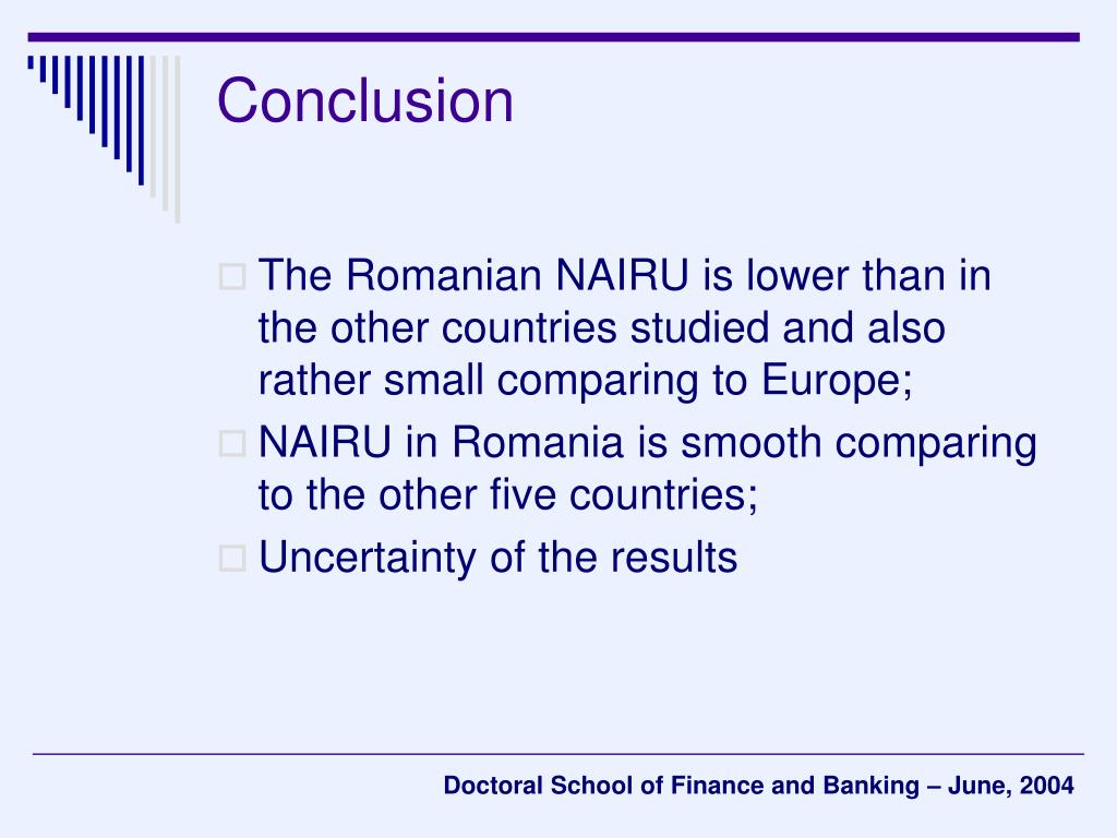 PPT NAIRU Estimation in Romania ( including a comparison with other