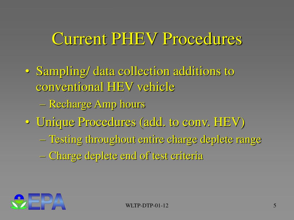 PPT WLTP Test Procedures for Hybrid Electric Vehicle Testing