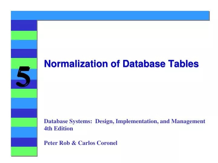 PPT Normalization of Database Tables PowerPoint Presentation, free