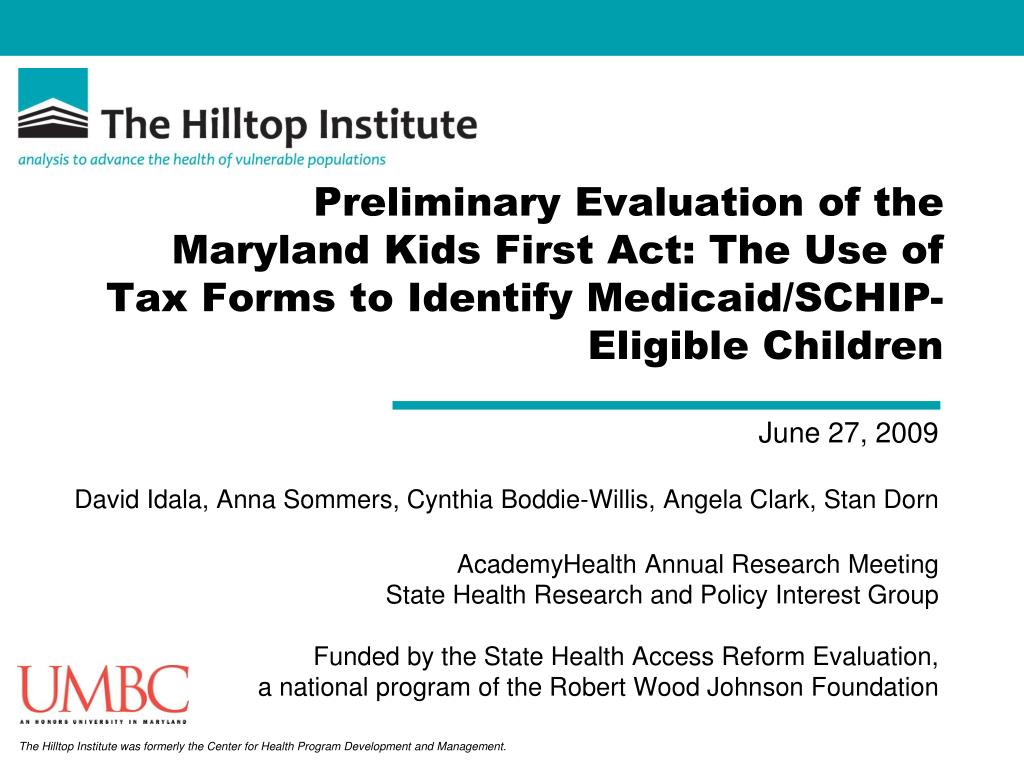 PPT Preliminary Evaluation of the Maryland Kids First Act The Use of