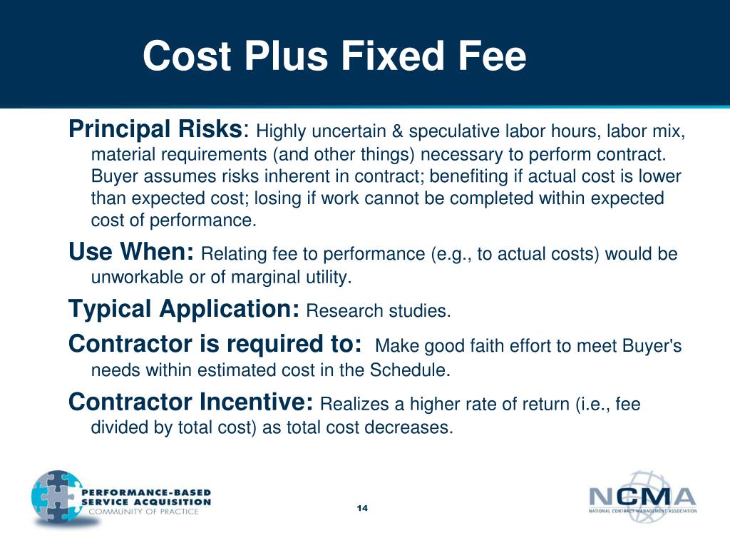 PPT Contract Types and Appropriate Incentives PowerPoint Presentation