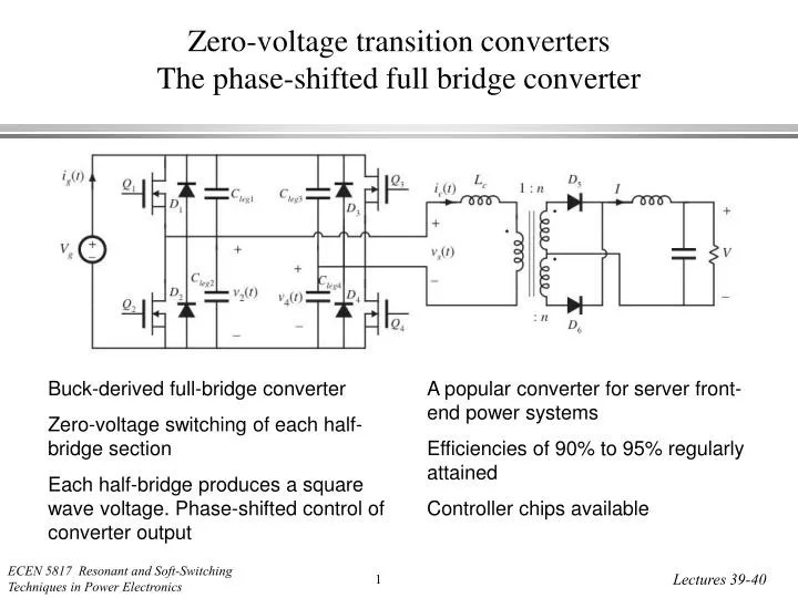 PPT Zerovoltage transition converters The phaseshifted