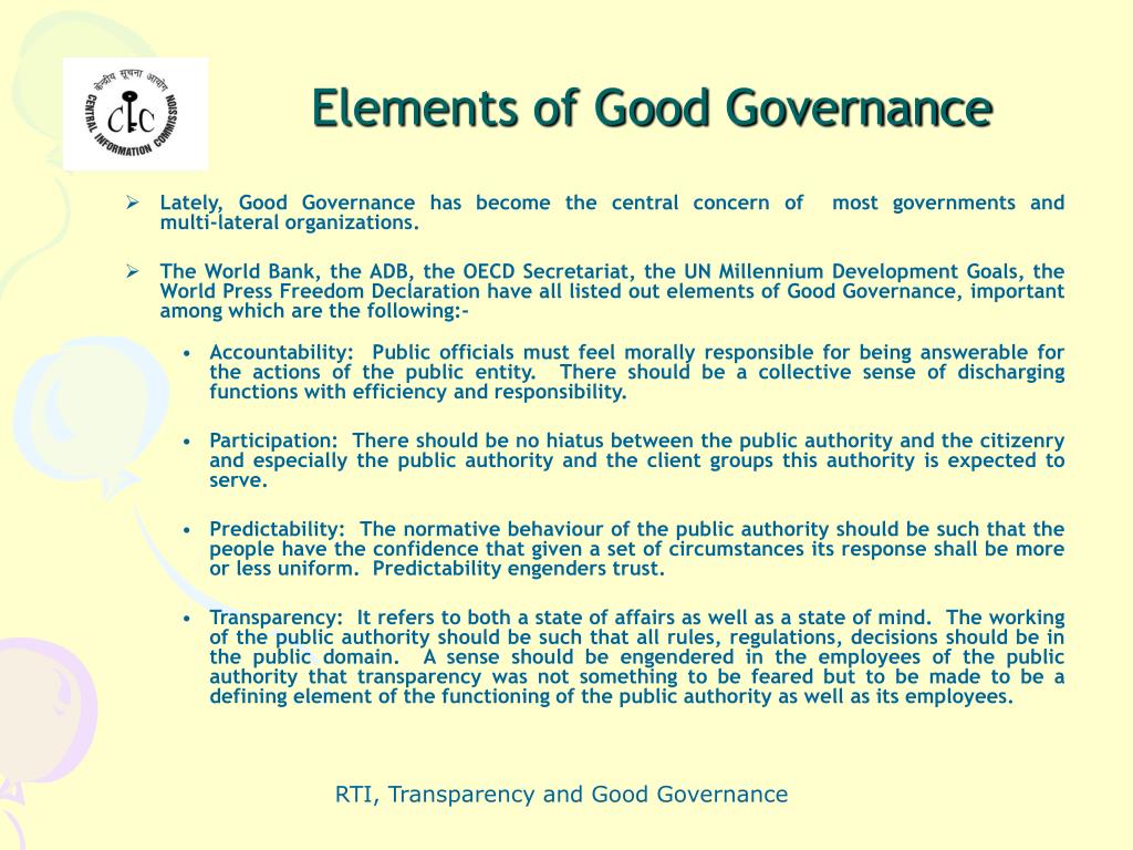 PPT RTI, Transparency and Good Governance PowerPoint Presentation