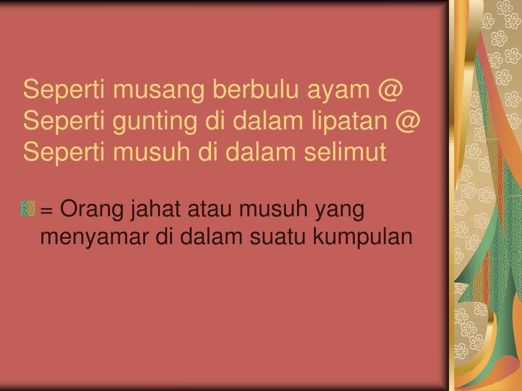Maksud Peribahasa Seperti Gunting Dalam Lipatan