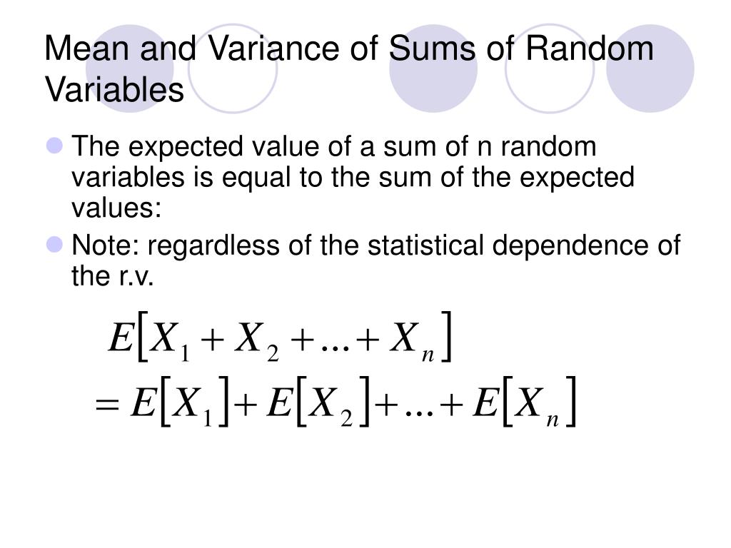 PPT SUMS OF RANDOM VARIABLES PowerPoint Presentation, free download
