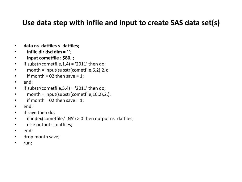 PPT Using a SAS Data Set to Write SAS Code PowerPoint Presentation