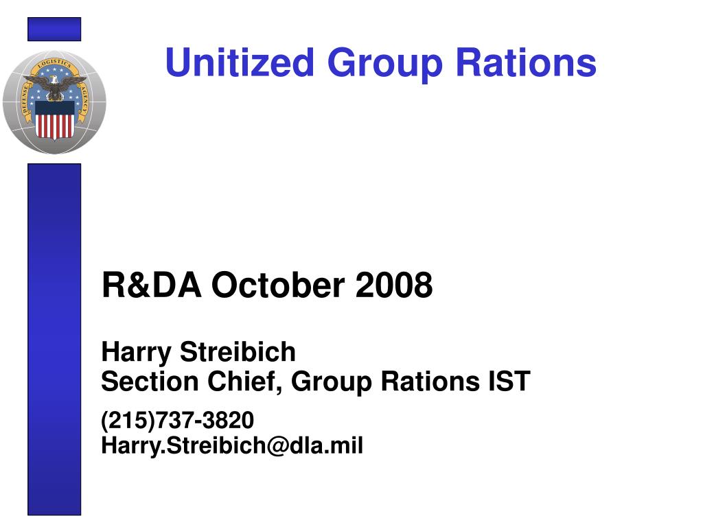 PPT Unitized Group Rations PowerPoint Presentation ID756654