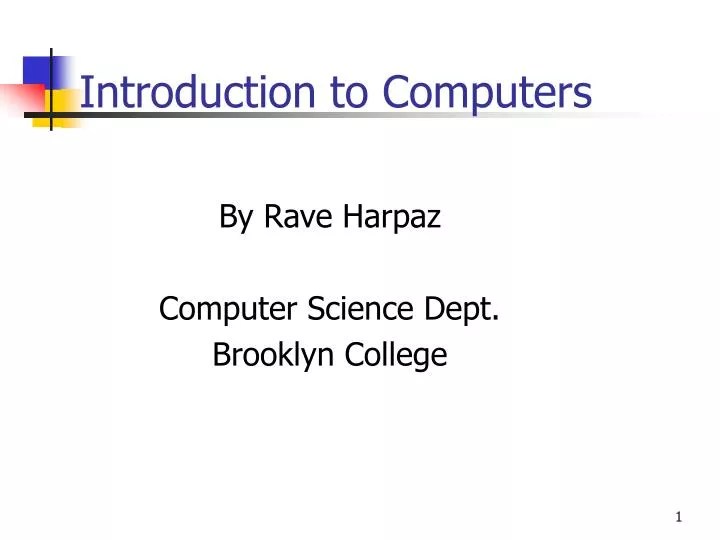 PPT Introduction to Computers PowerPoint Presentation, free download