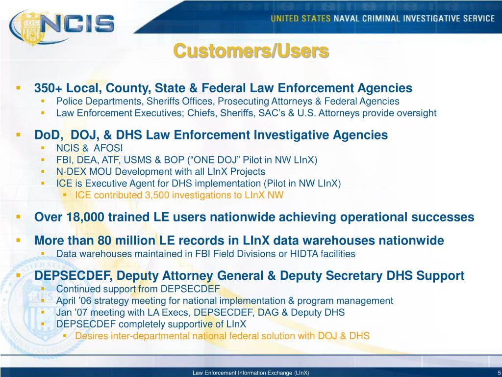 PPT Law Enforcement Information Exchange (LInX) Program Briefing