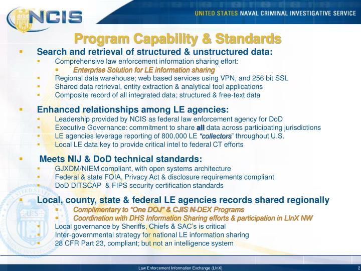 PPT Law Enforcement Information Exchange (LInX) Program Briefing