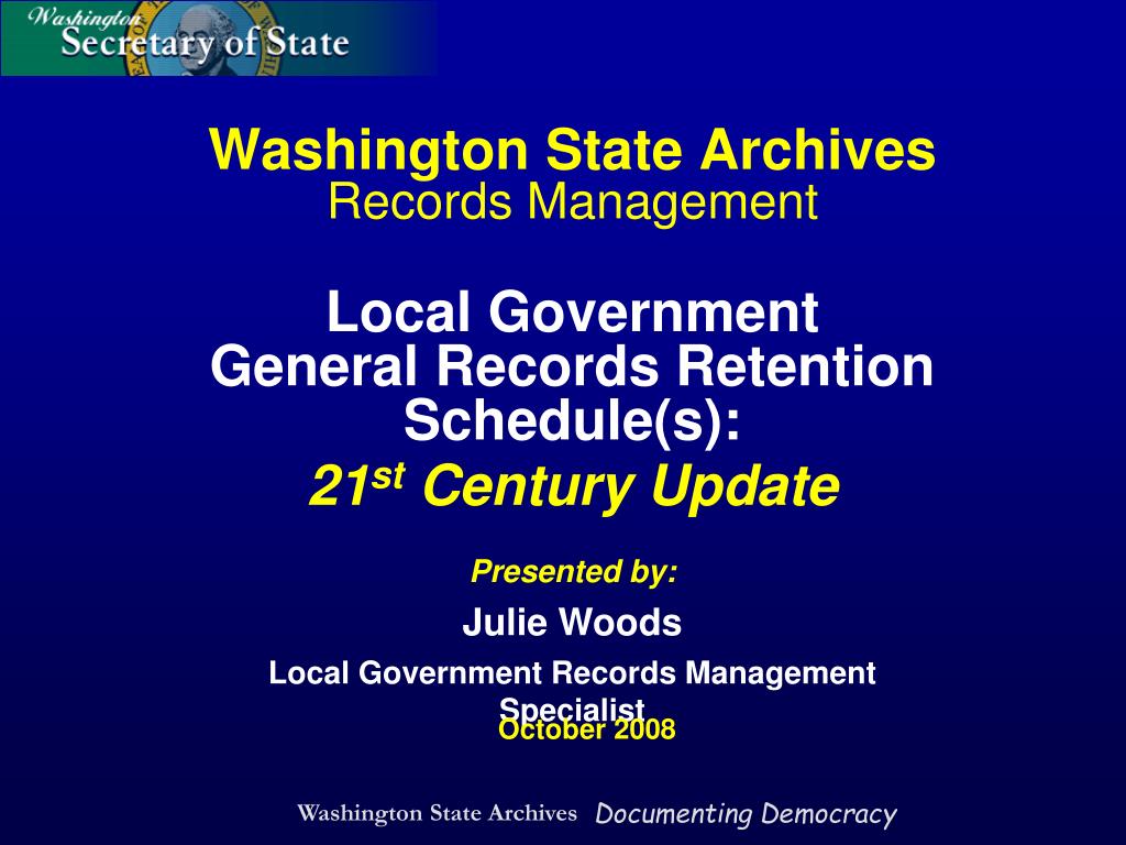 PPT Washington State Archives Records Management Local Government