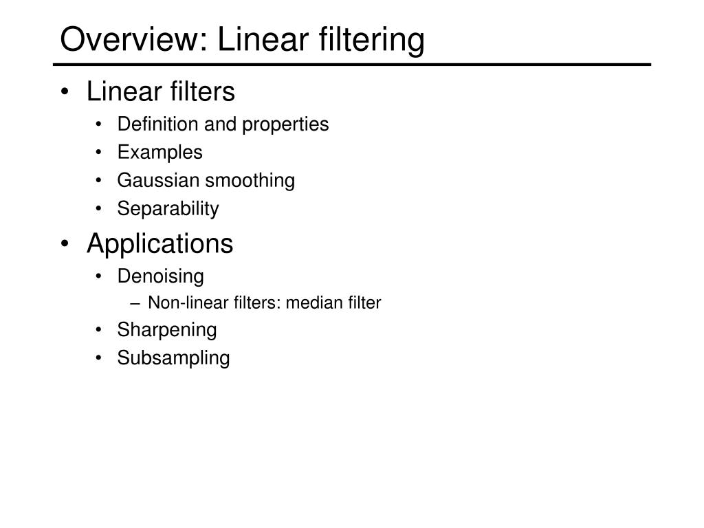 PPT Linear filtering PowerPoint Presentation, free download ID759906