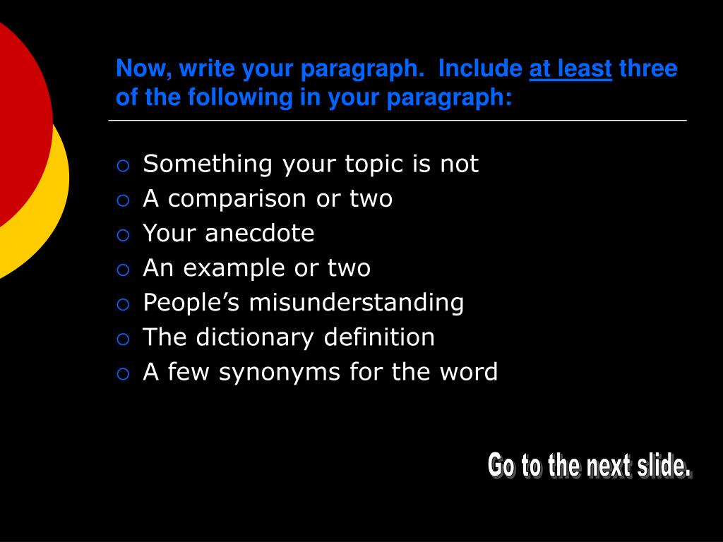 PPT Extended Definition Paragraph PowerPoint Presentation, free