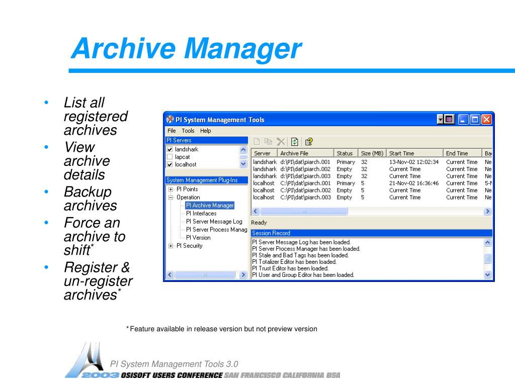 PPT PI System Management Tools 3.0 PowerPoint Presentation, free