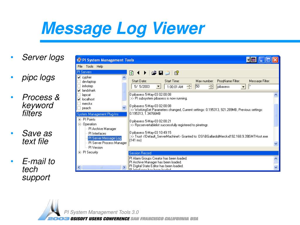 PPT PI System Management Tools 3.0 PowerPoint Presentation, free