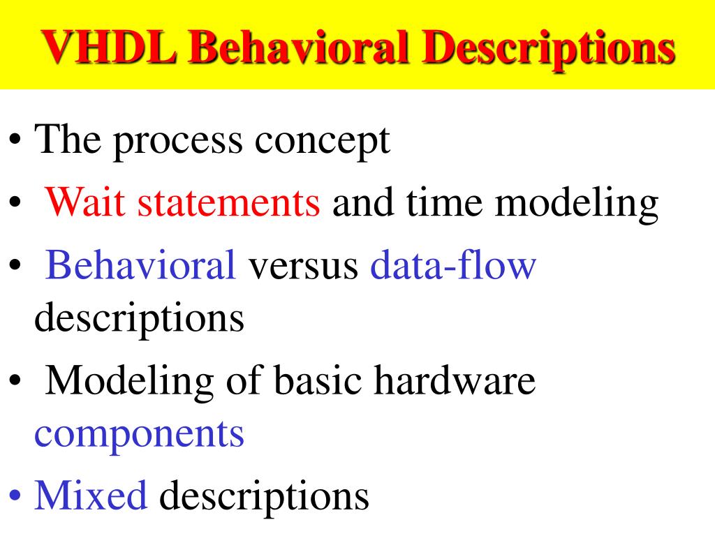 PPT Why Behavioral Wait statement Signal Timing Examples of