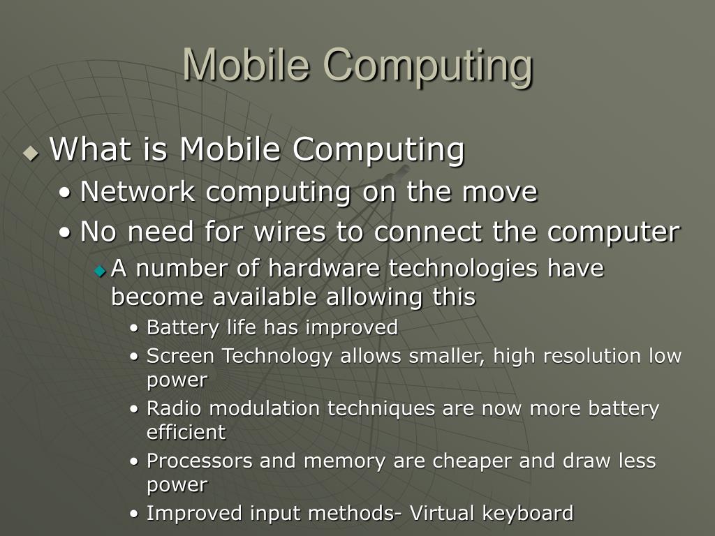 PPT Fundamentals of Mobile Computing CE003752 PowerPoint