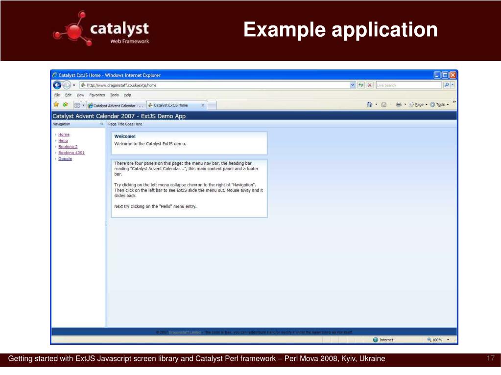 PPT Getting started with ExtJS and Catalyst PowerPoint Presentation