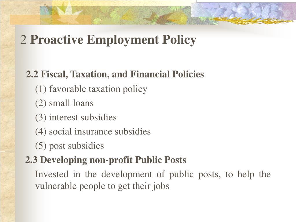 PPT China’s Employment Policies and Strategies PowerPoint