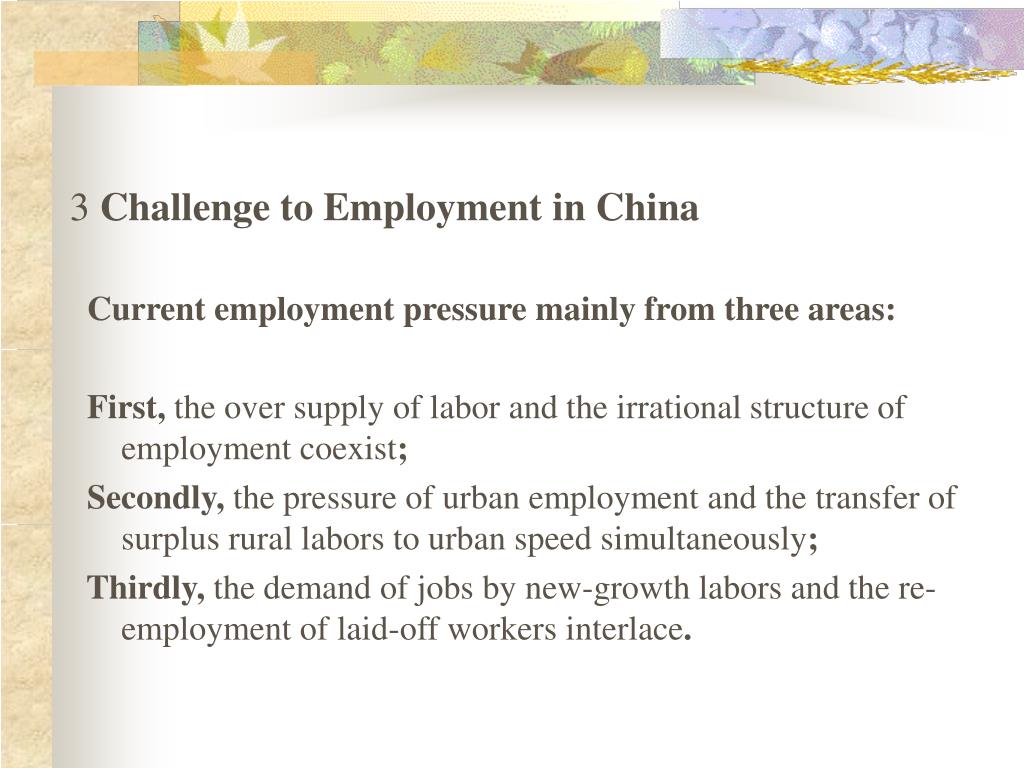 PPT China’s Employment Policies and Strategies PowerPoint