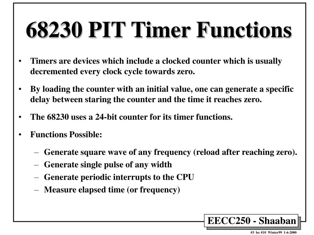 PPT The Motorola 68230 PI/T PowerPoint Presentation, free download