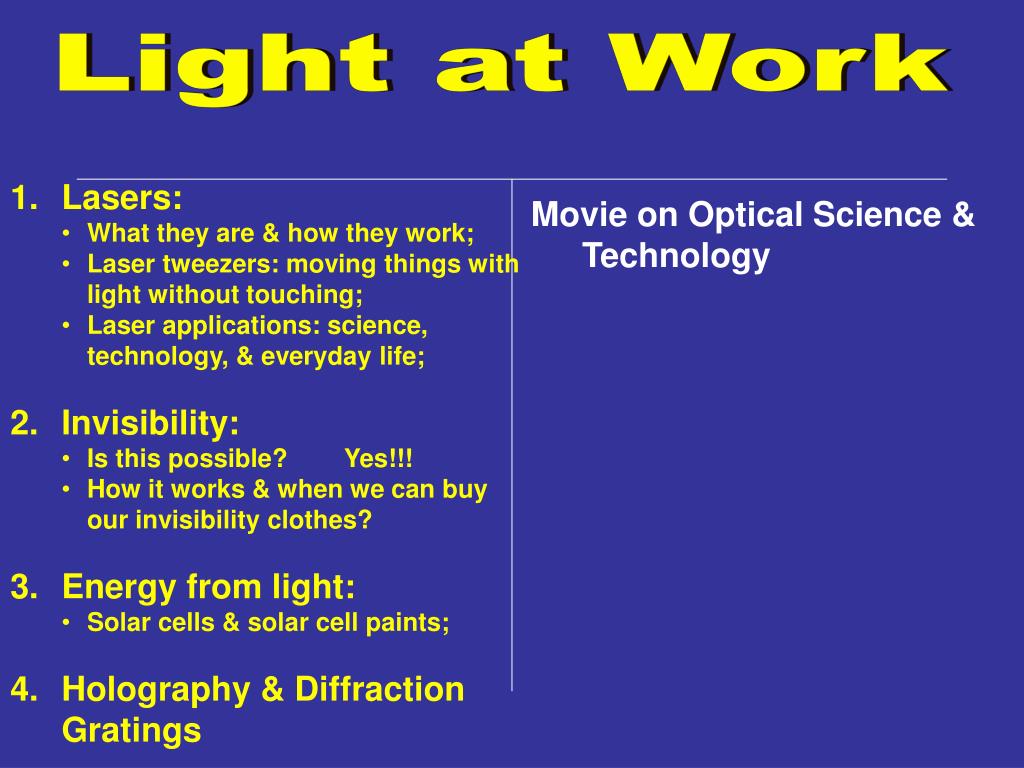 PPT Light at Work PowerPoint Presentation, free download ID776105