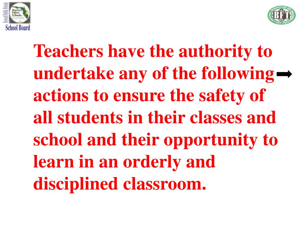 PPT The Teacher Authority Law ( FS 1003.32 ) PowerPoint Presentation