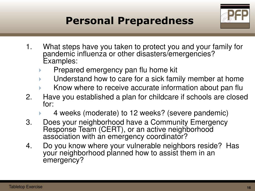 PPT Vulnerable Populations Pandemic Influenza Preparedness Tabletop