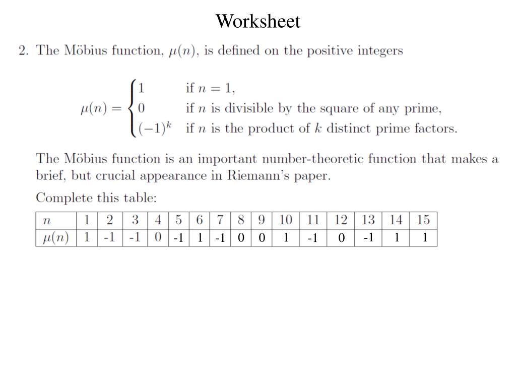 PPT “On the Number of Primes Less Than a Given Magnitude