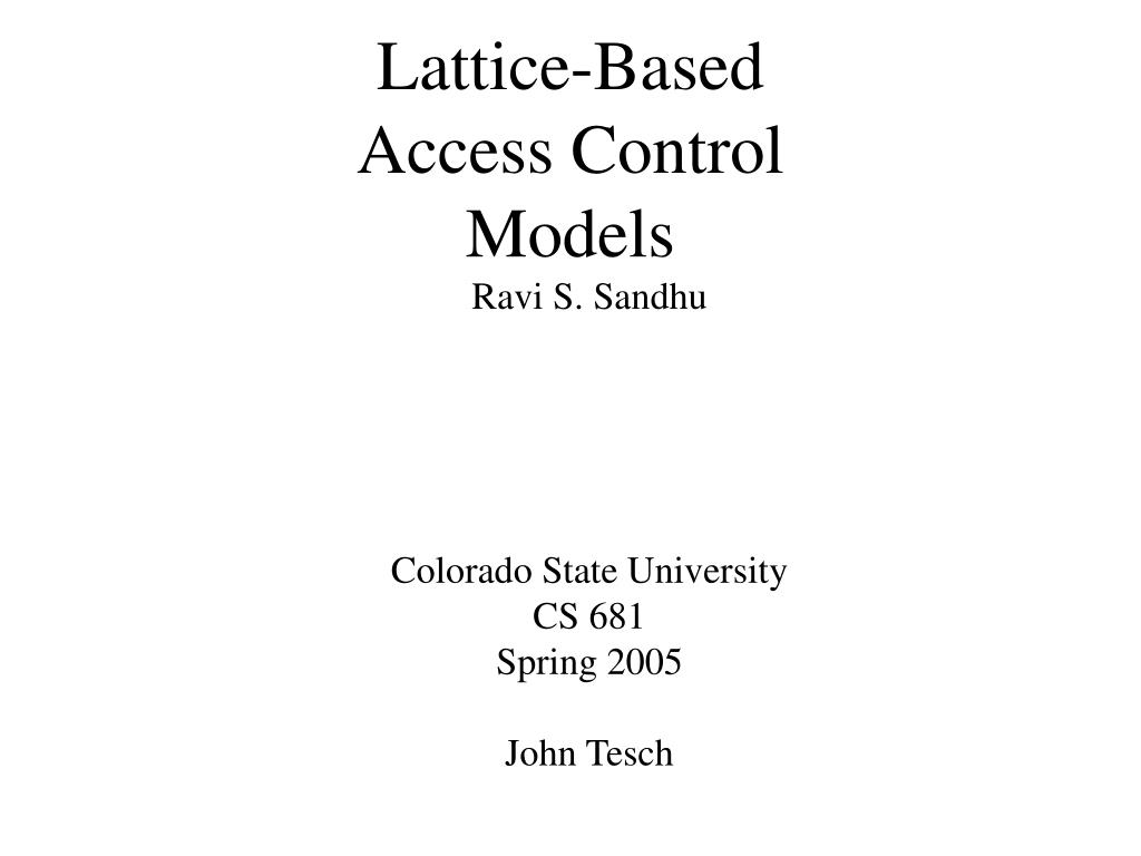PPT LatticeBased Access Control Models PowerPoint Presentation ID