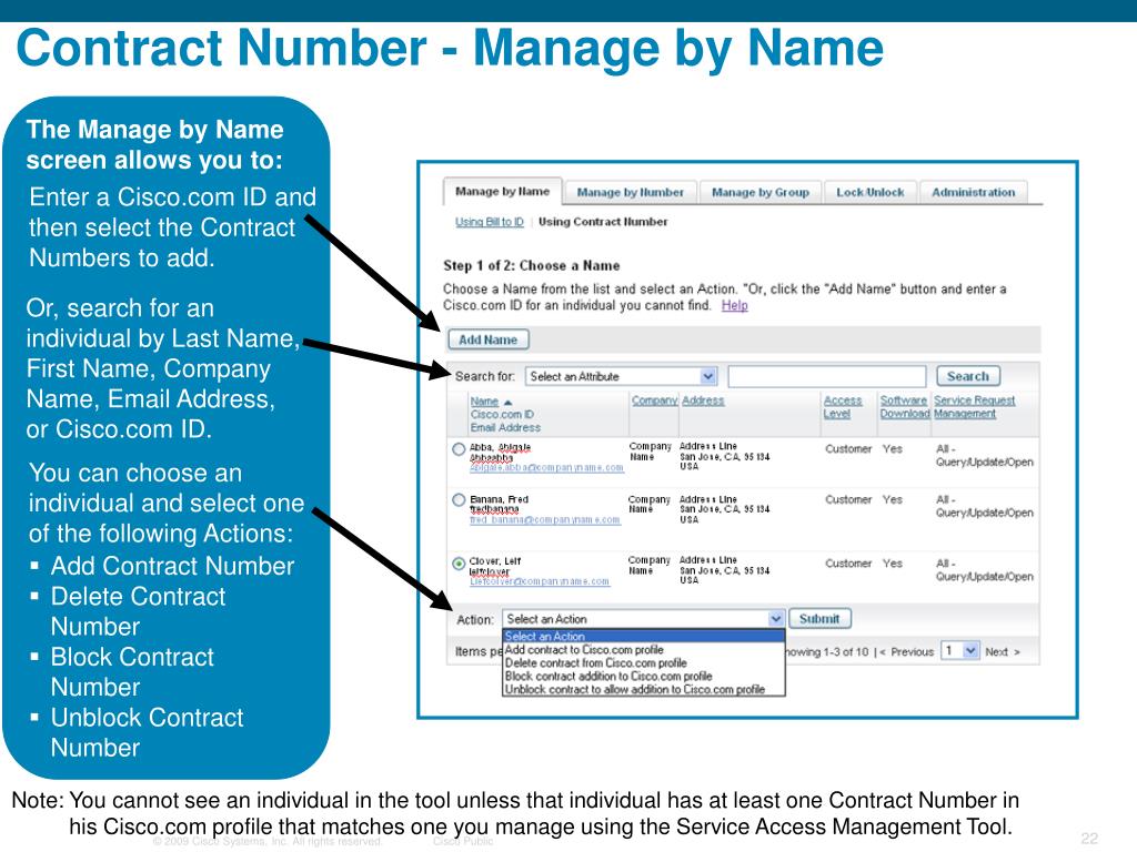 PPT Service Access Management Tool Tour Bill to ID and Contract