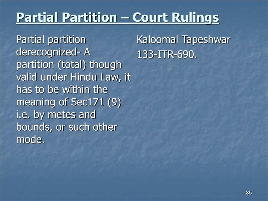 PPT Hindu Undivided Family Formation to Partition Legal and Tax